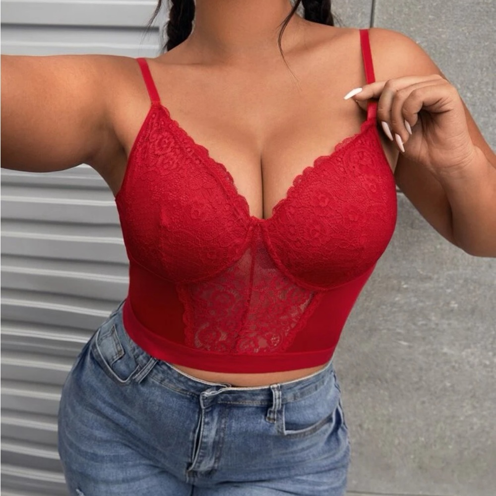 Lace bustier top